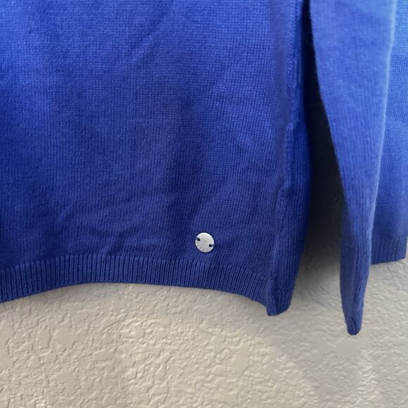 Esprit NWT Blue Lightweight Sweater Button Detail Large Cotton And Cashmere - Picture 2 of 10